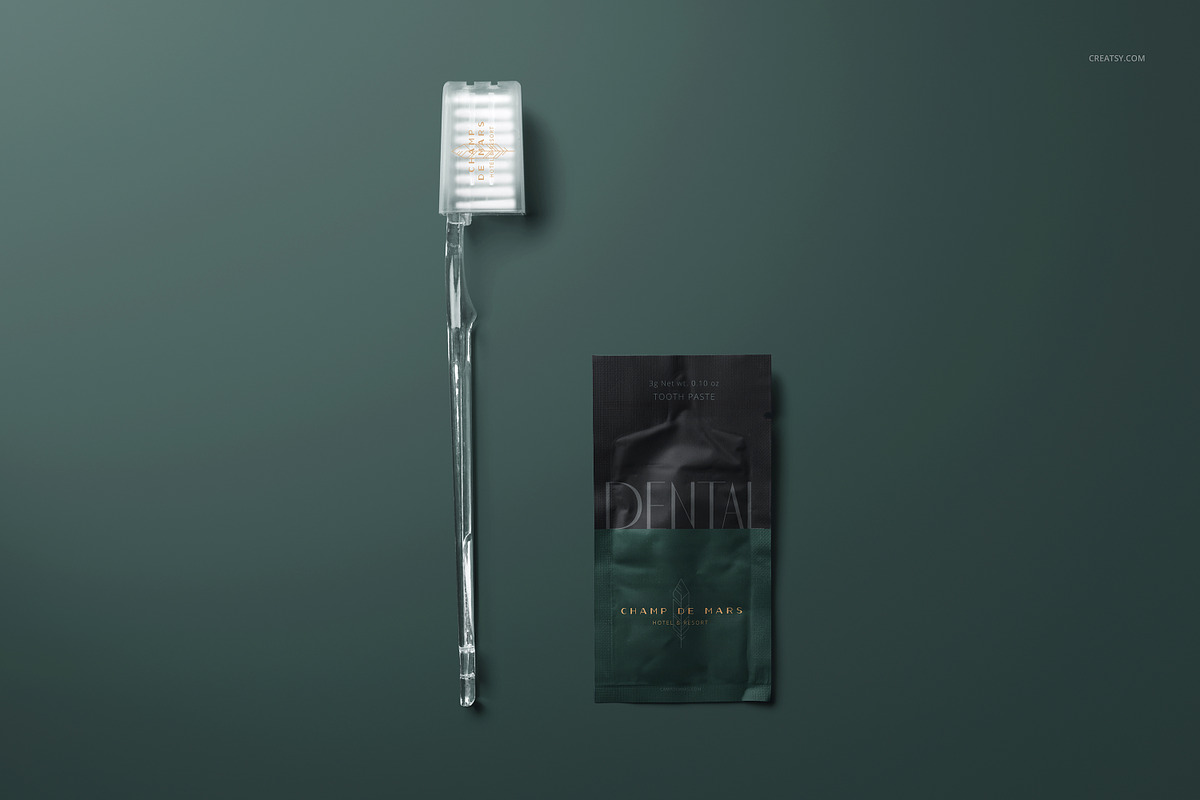 Hotel Dental Kit Mockup Set v.2, a Merchandise Mockup by creatsy5 (Photo 6 of 8)