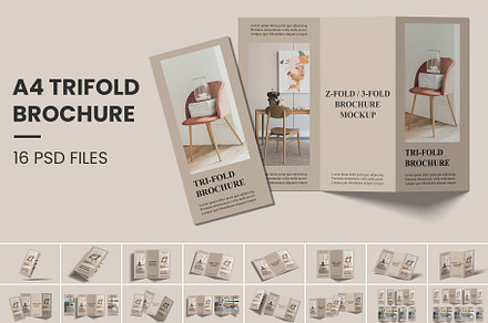A4 Trifold Brochure Mockup | Z-Fold, an Advertising Mockup by Compositing Studio