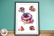 Sweet Watercolor Donuts Clipart, an Object Graphic by Negarin Digital Art (Thumbnail 8 of 9)
