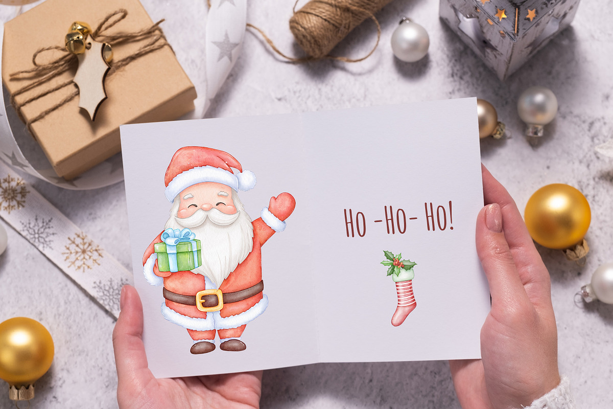 Christmas Watercolor Clipart Png, a Seasonal Illustration by ekossa_art (Photo 7 of 8)
