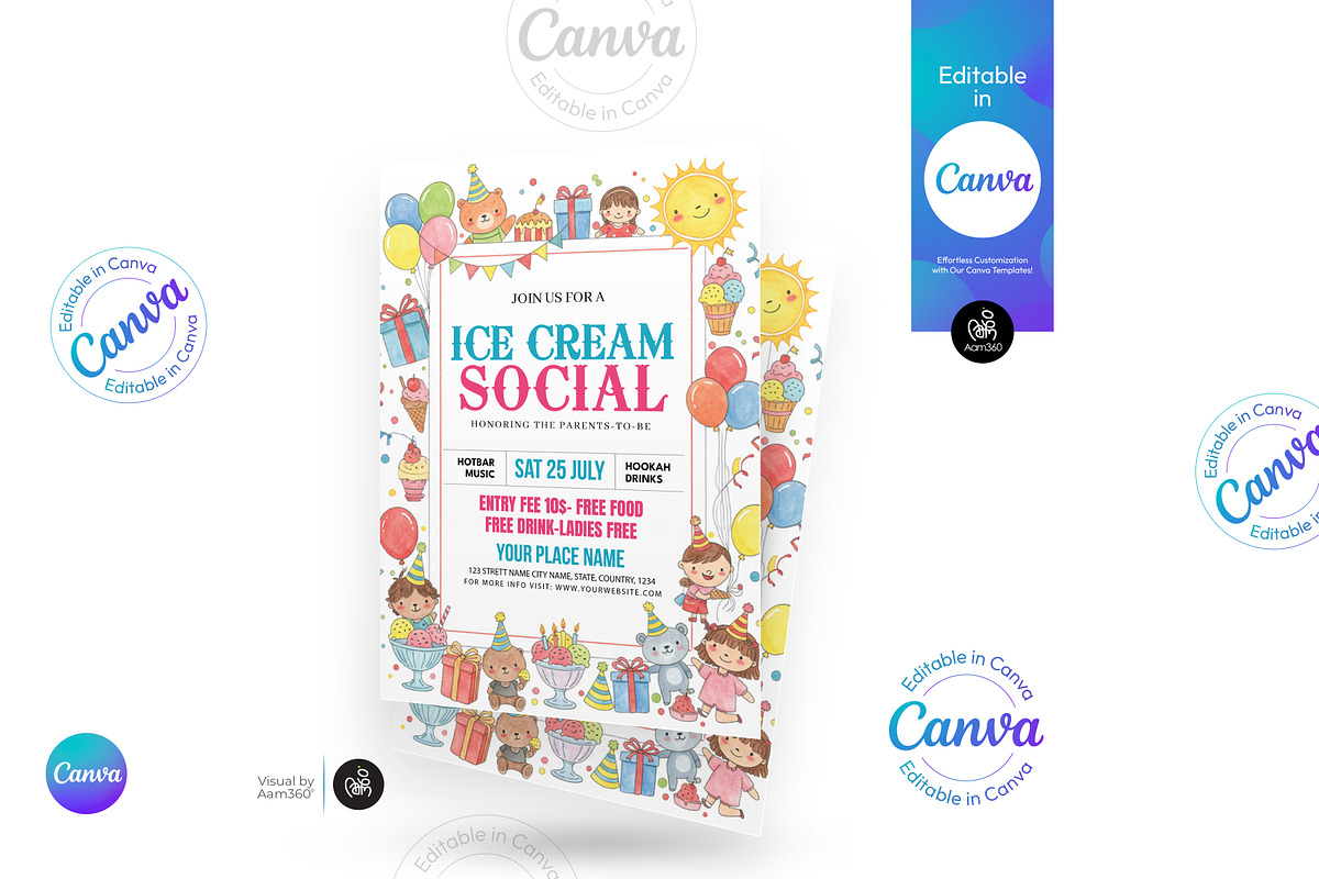 Ice Cream Social Flyer, a Flyer Template by Aam360 (Photo 1 of 3)