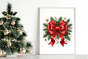 Christmas Bow Holiday Wreath PNG, a Seasonal Illustration by DreamPrint404 (Thumbnail 3 of 6)