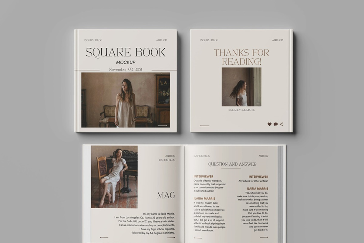 Square Book Mockup, a Books & Magazine Mockup by Tokobeta (Photo 3 of 7)
