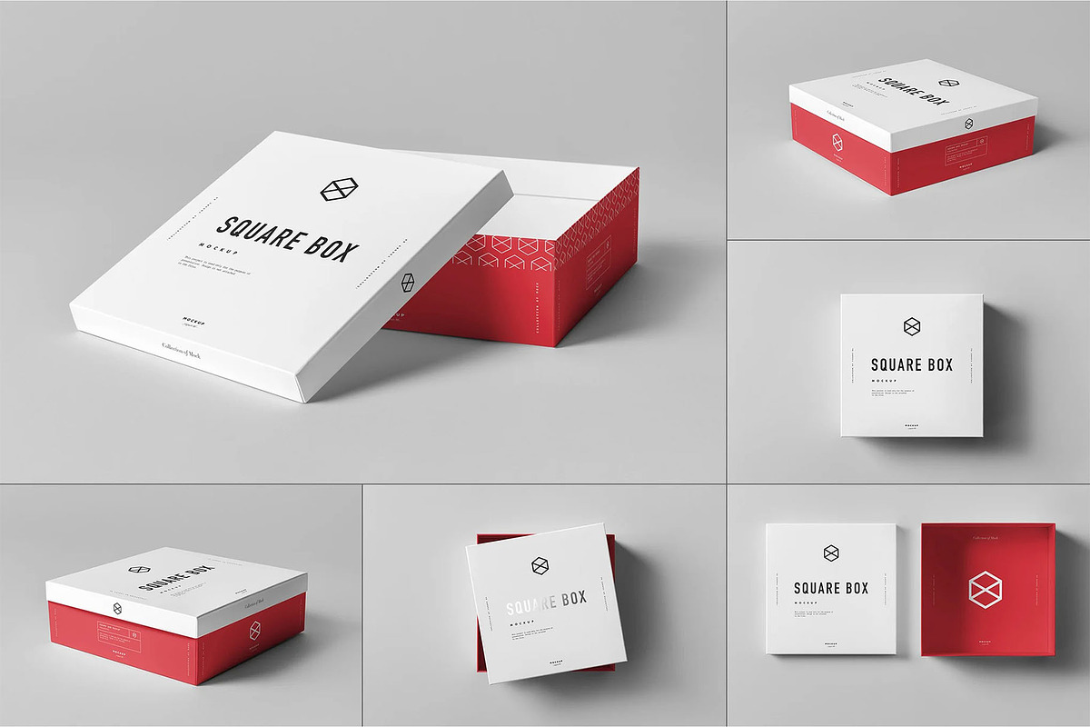 Square Shoe Box Mock-up, a Product Mockup by zippypixelstudio (Photo 1 of 7)