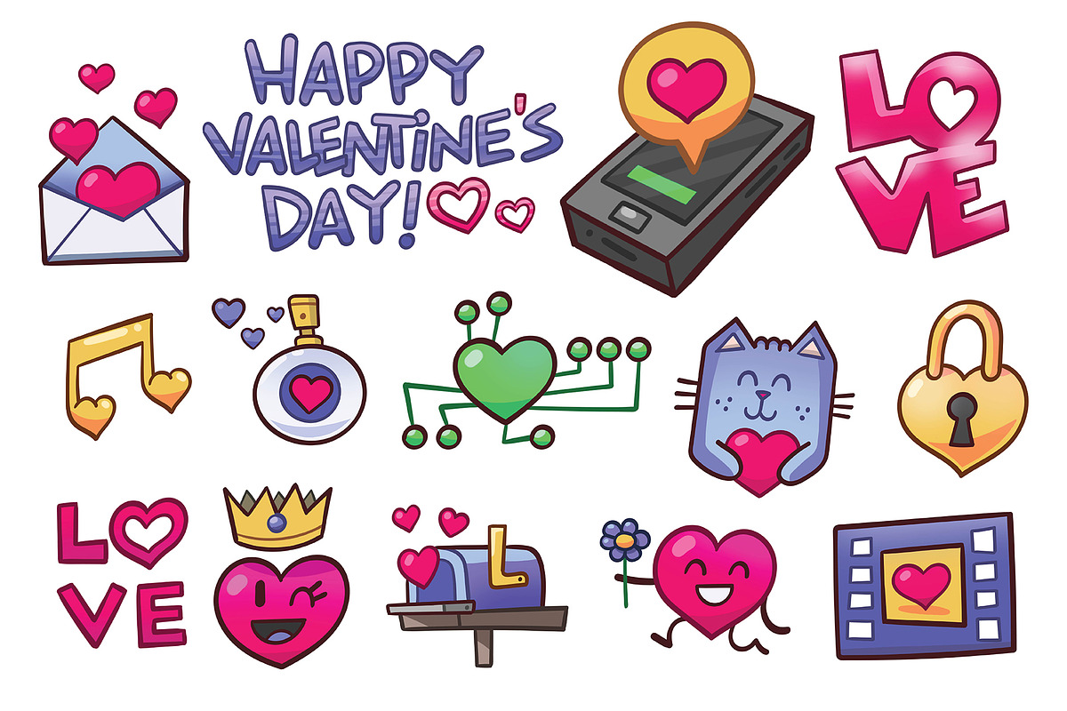 Cartoon Love Icons, an Icon by Cartoon Shop (Photo 9 of 11)