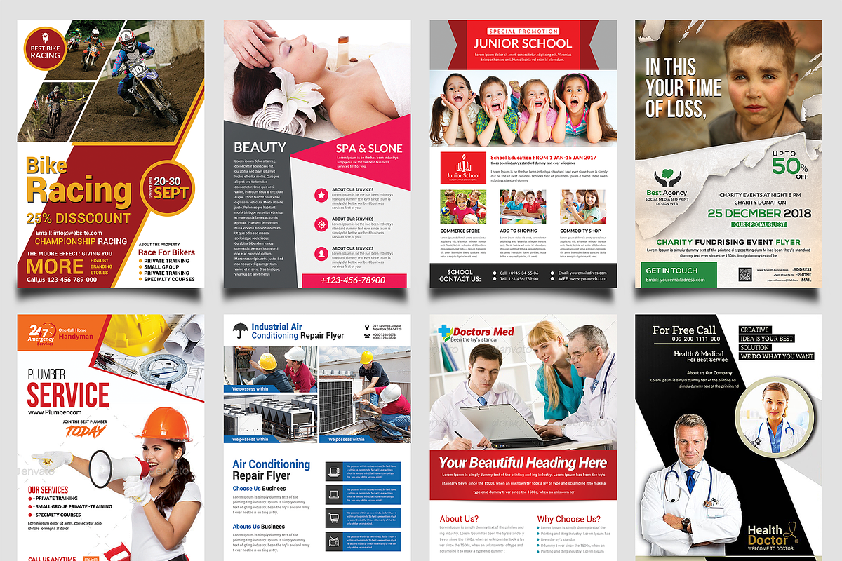 New-150 Multipurpose Flyers Bundle, a Flyer Template by AfzaalGraphics (Photo 28 of 35)
