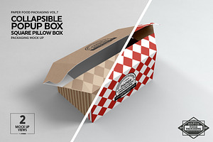 Square Pillow Box Packaging Mockup