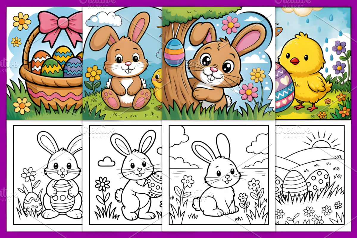 Easter Simple and Fun Coloring Pages, a Seasonal Illustration by Ink Gallery (Photo 2 of 5)