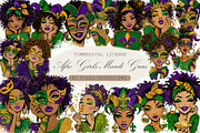 Afro Girls Mardi Gras Clipart, an Illustration by Sublimation Artist (Thumbnail 1 of 6)