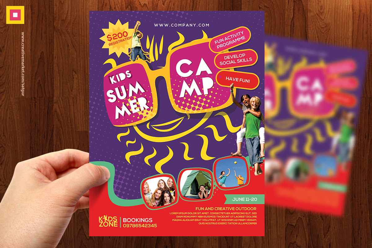 Kids Summer Camp Flyer V2, a Flyer Template by Satgur Graphic Design (Photo 4 of 4)