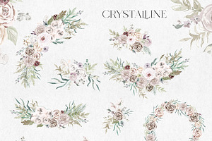 Crystalline - White Floral Clipart