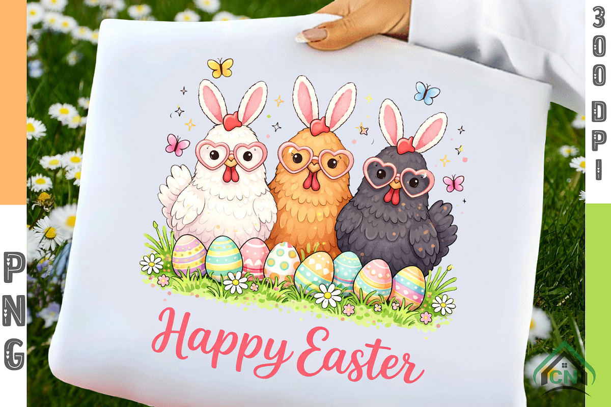 Happy Easter Day Chicken PNG, an Illustration by Craft Nest (Photo 1 of 6)