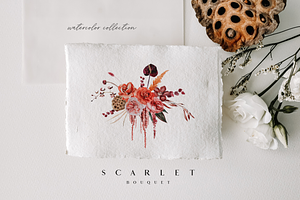 Scarlet Bouquet - Watercolor Set