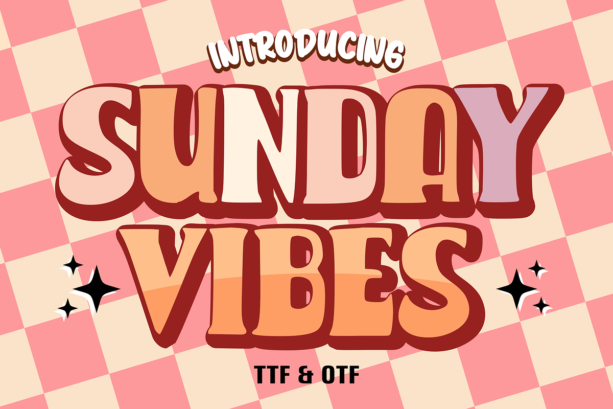 Sunday Vibes - Retro Font Types, a Font by KiddoGlyphs Studio (Photo 1 of 3)