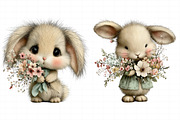 Watercolor Pink Bunnies Easter Clipa, an Illustration by Daily.Designs (Thumbnail 3 of 8)