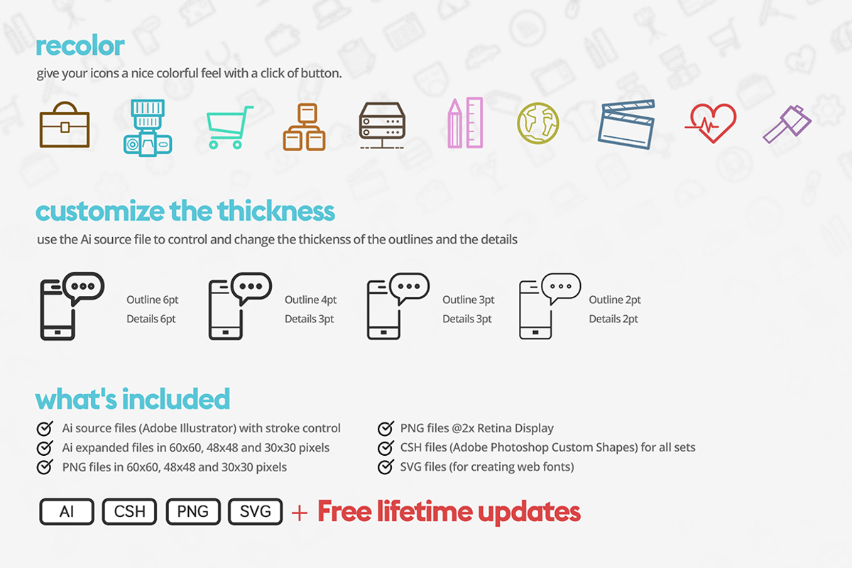 Boldicons - 1000 outline icons, an Outline Icon by Vectopus.com (Photo 2 of 5)