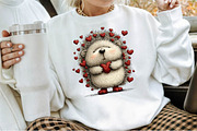 Funny Valentine Day Hedgehog Clipart, an Illustration by Sublimation Artist (Thumbnail 4 of 6)
