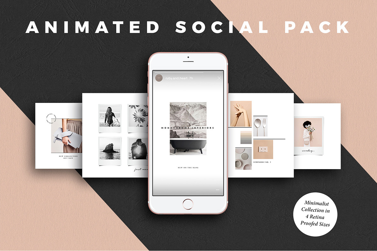 ANIMATED Minimalist Social Media Kit, a Social Media Template by Ruby&Heart Studio (Photo 1 of 12)