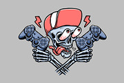 skull holding game controller, a Person Illustration by gunaonedesign (Thumbnail 1 of 4)