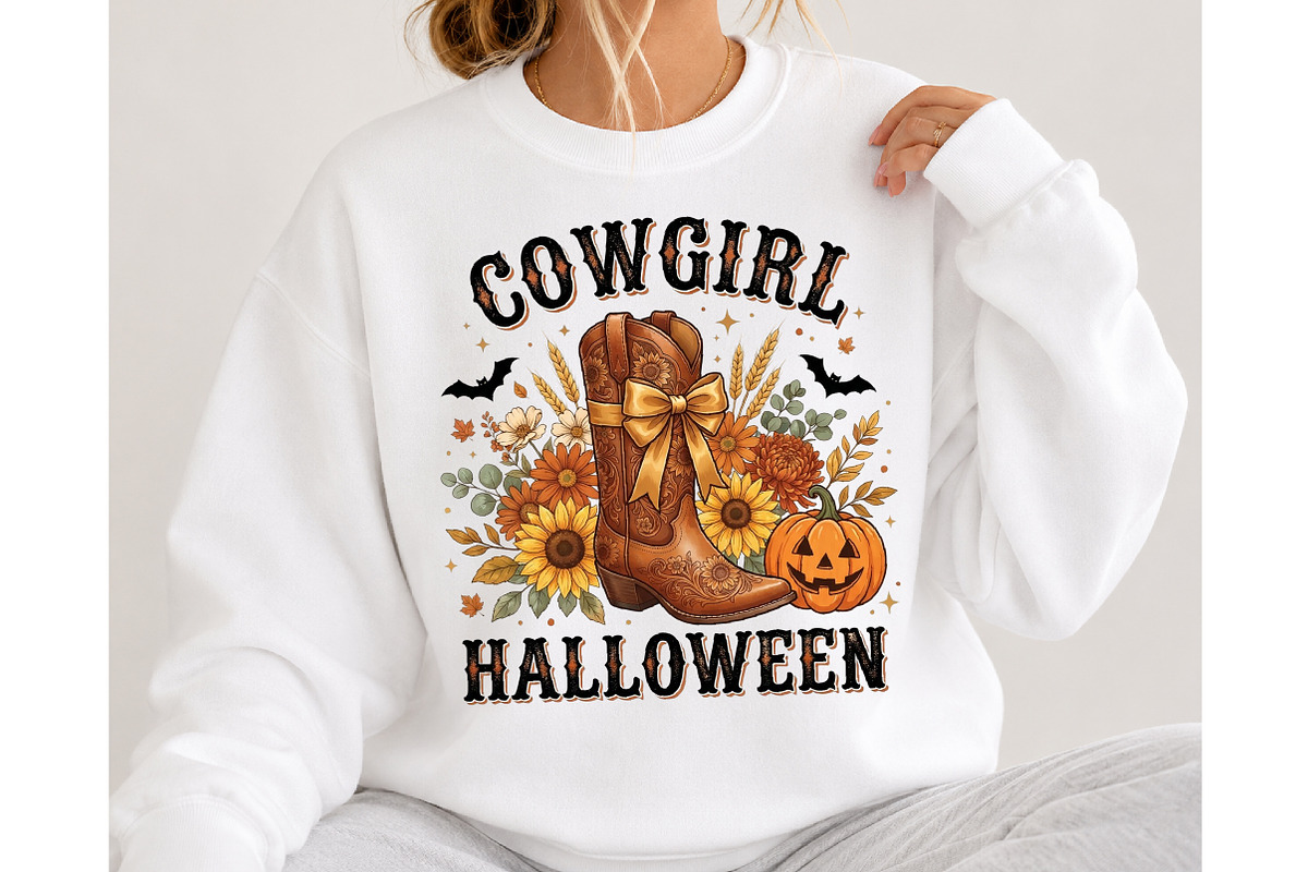Retro Cowgirl Halloween Png, a Seasonal Illustration by DreamCafeArt (Photo 4 of 7)