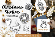 Christmas vintage stickers bundle, an Illustration by Wild Muse (Thumbnail 1 of 4)