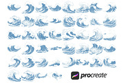 Ocean Sea Waves Set 1 Procreate, a Brush Add-On by Disasterology Ink (Thumbnail 4 of 10)