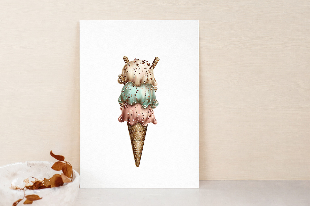 Whimsical Summer Ice Cream Clipart, an Illustration by Libby Wishes (Photo 5 of 7)