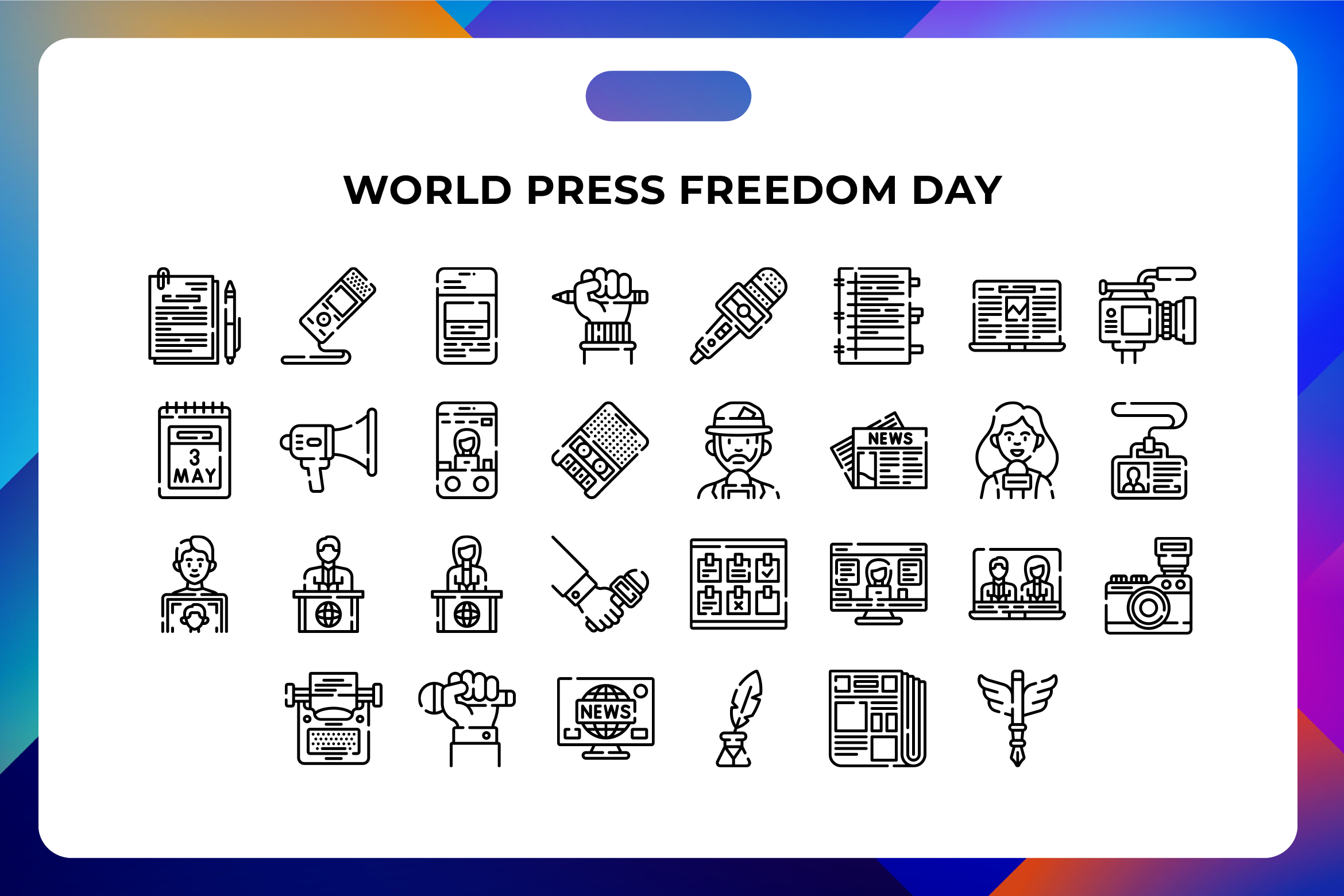 World Press Freedom Day Icons, an Icon by Wencory