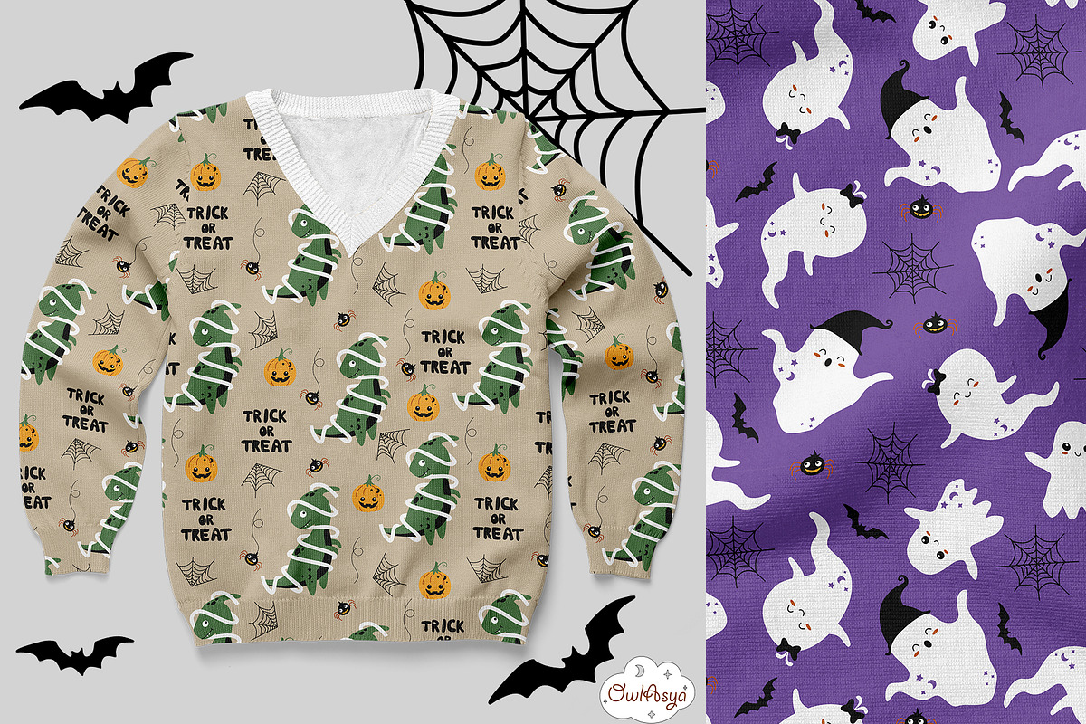 Boo DINO Halloween collection, a Seasonal Illustration by owlasya (Photo 8 of 10)