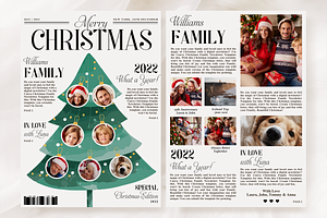 Christmas Newsletter Canva Template, a Stationery Template by SarenkaDesignShop