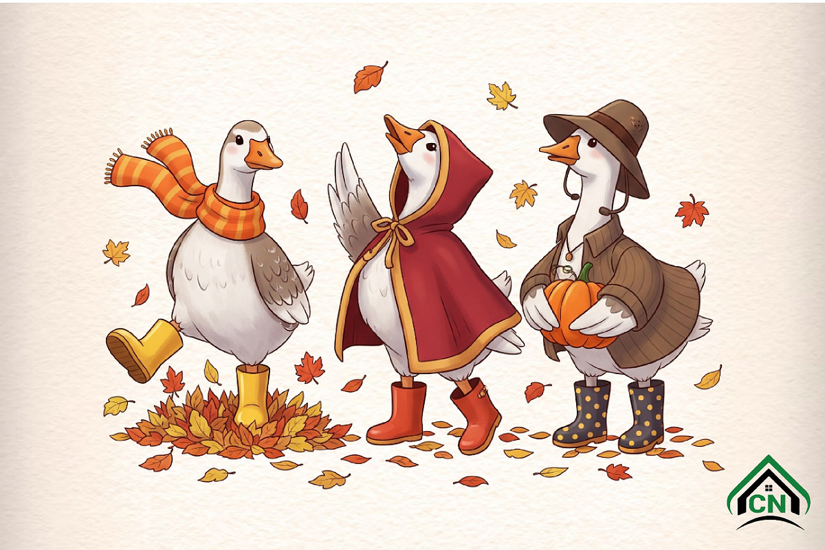 Cozy Goose Png, Fall Goose, an Illustration by Craft Nest