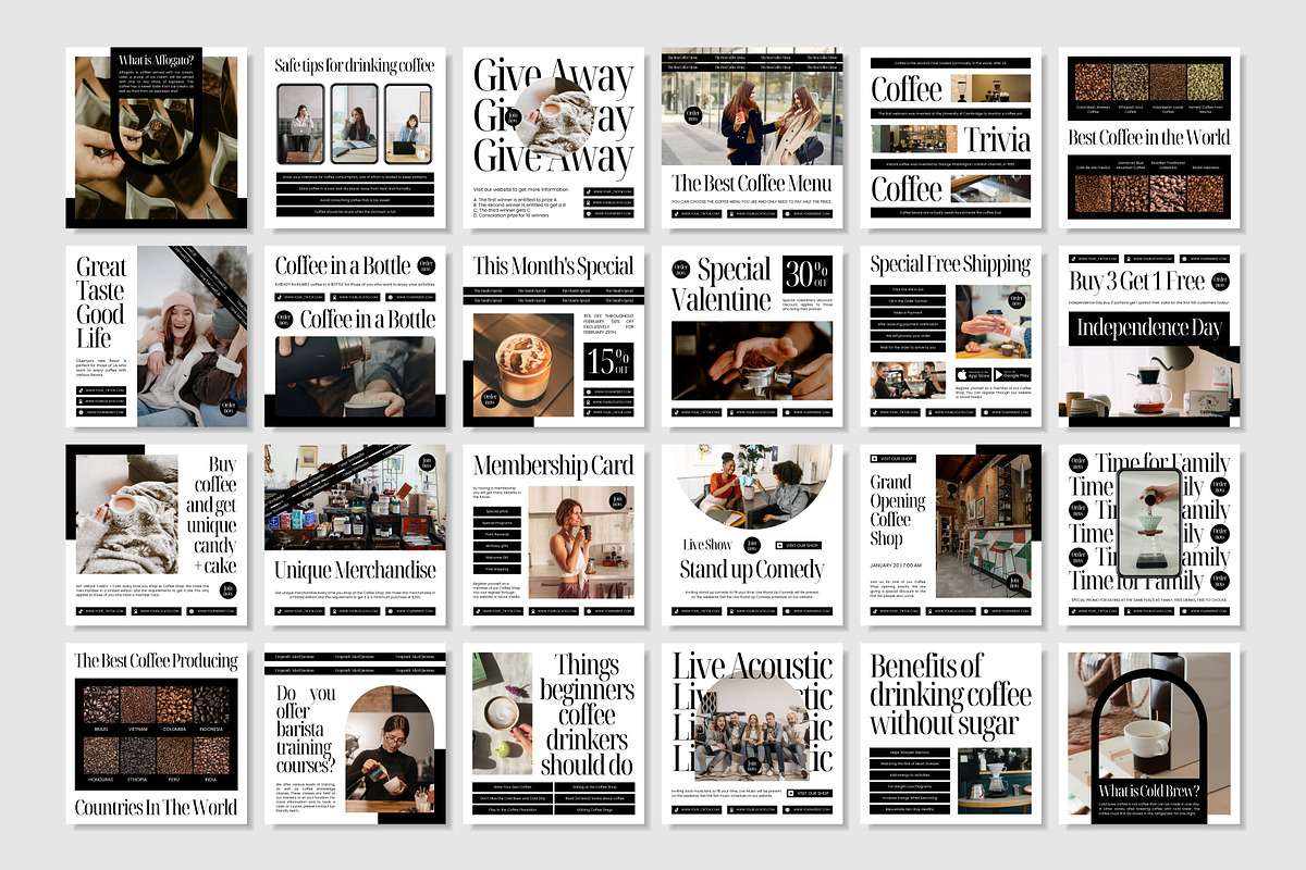 Coffee White Template, a Social Media Template by Kalubuak (Photo 3 of 10)