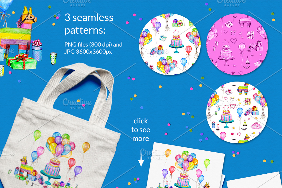 Happy Birthday! illustration set, a Decorative Illustration by Lina's store (Photo 4 of 6)