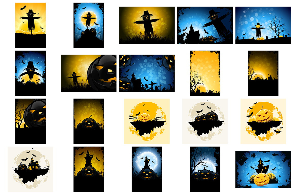Halloween Backgrounds Set, an Illustration by PictureInStock (Photo 2 of 2)