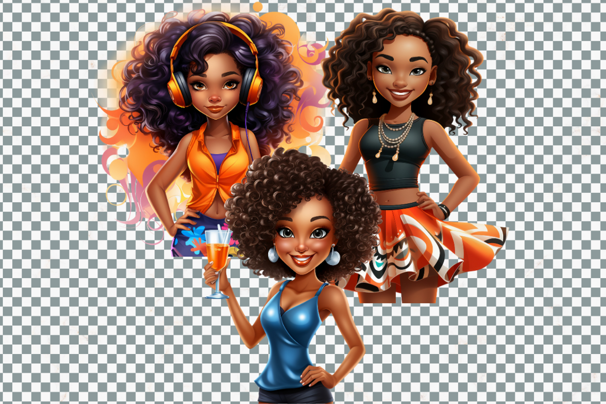 African American Party Girl Cliparts, a Person Illustration by Mash Mash Stickers (Photo 8 of 9)