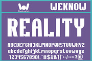 Reality Font, a Font by weknow (Thumbnail 1 of 8)