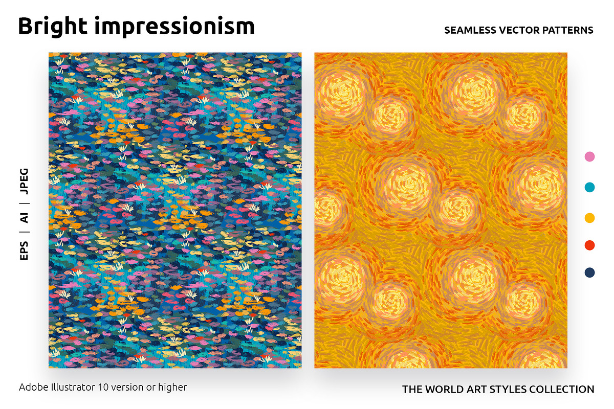 Abstract Impressionism Vector Patterns
