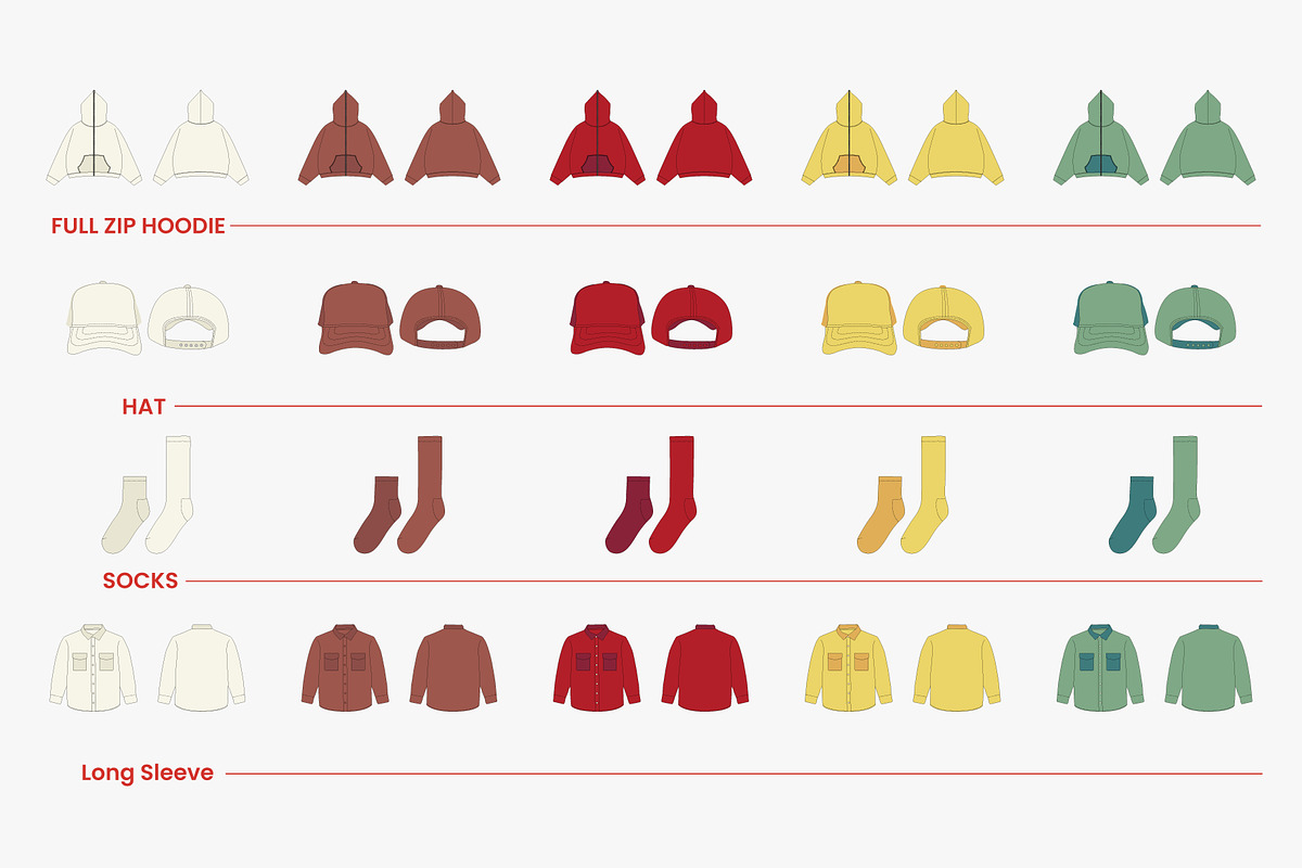 Apparel Vector Mockup Bundle, an Apparel Mockup by S.i. Graphics (Photo 4 of 8)