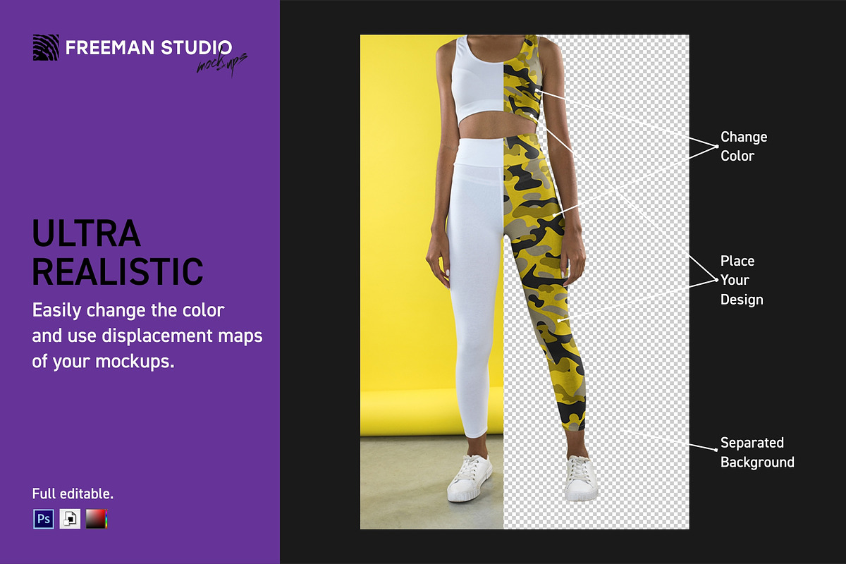 100 Leggings Mock-Up Set, a Bottom Mockup by Freeman Studio (Photo 2 of 24)