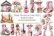 Pink Western Cow Girl Clipart, an Illustration by DreamArtGraphic (Thumbnail 1 of 4)