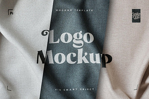 Fabric Print Effect Logo Mockup