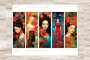 Floral Girls Bookmarks, a Person Illustration by GlamArtZhanna (Thumbnail 2 of 3)