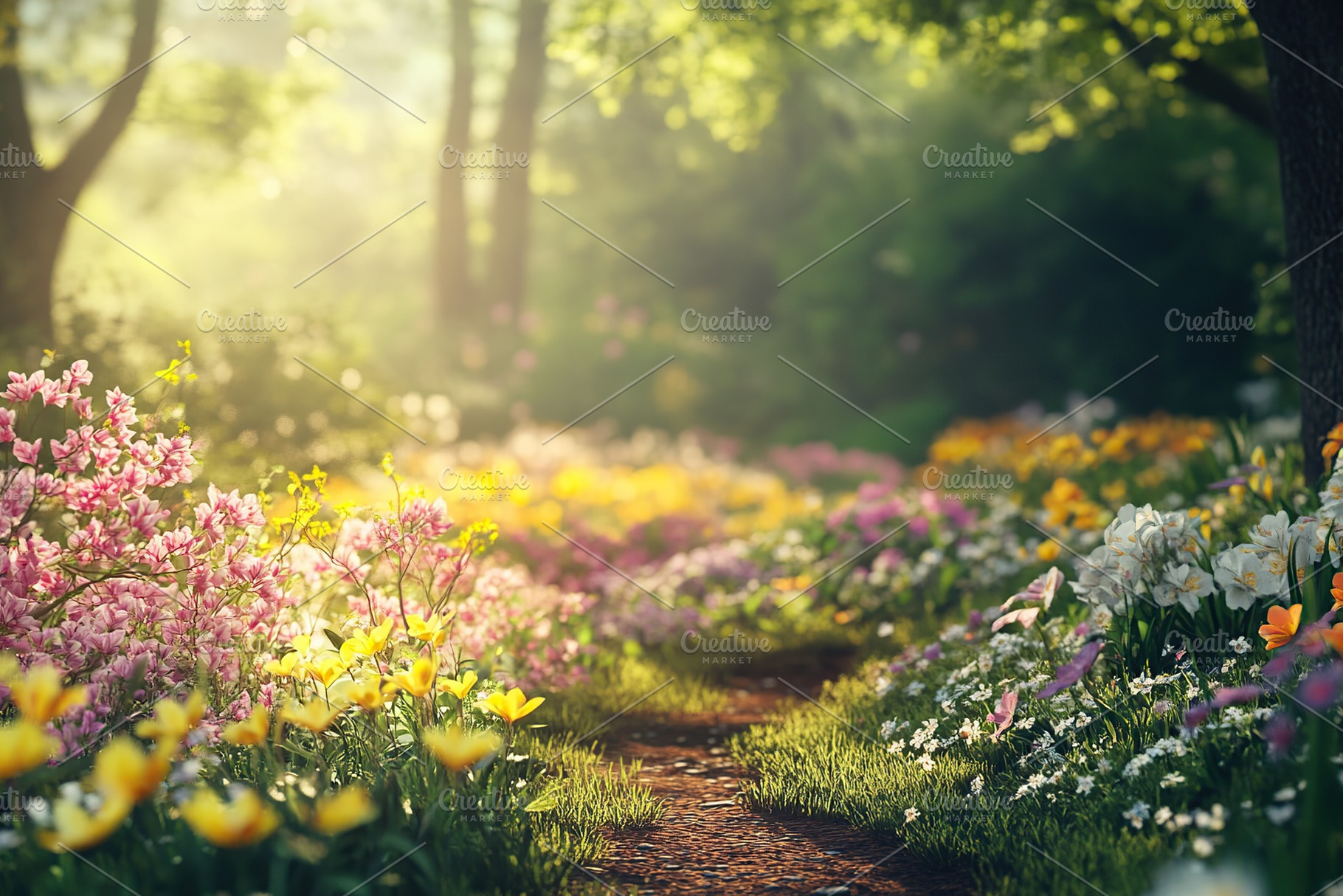 Colorful spring flowers in the park, a Nature Photo by AlyaAnd