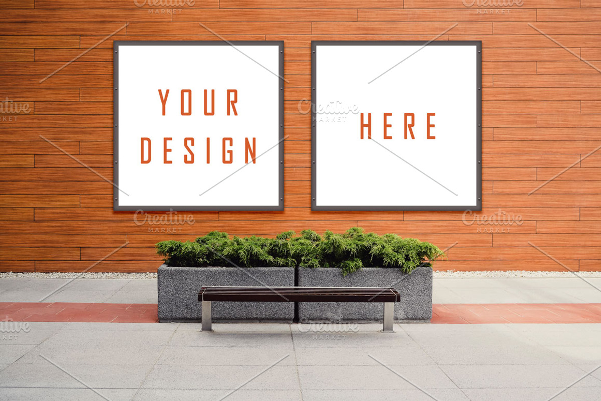 Street Billboard Mockup Template, an Advertising Mockup by uaname (Photo 2 of 7)