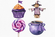 Watercolor Purple Gingham Halloween, an Illustration by Canvas Craft (Thumbnail 4 of 8)