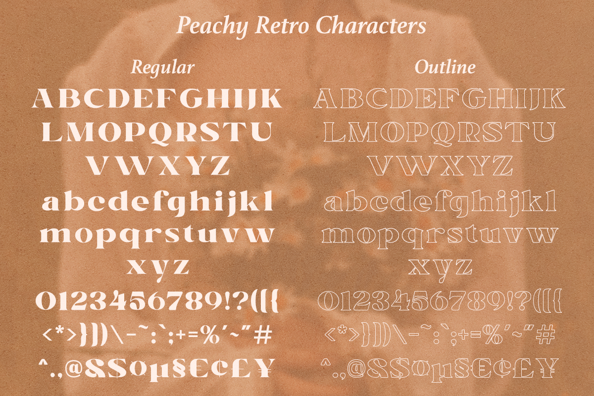 Peachy Retro - Modern Retro Serif, a Serif Font by Dharmas Foundry (Photo 14 of 14)