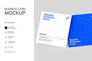 Square Business Card Mockup, an Advertising Mockup by graphypix (Thumbnail 2 of 4)
