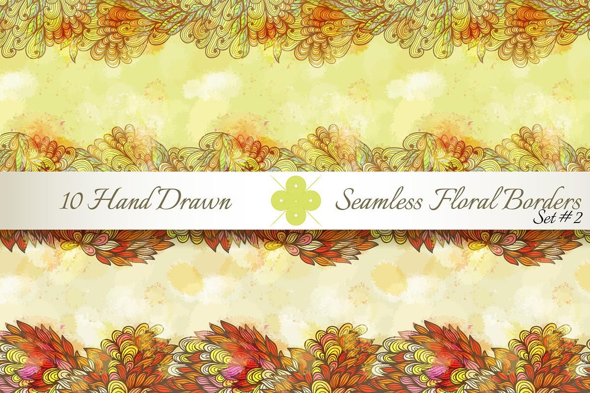 10 Floral Seamless Borders. Set#2 preview 4
