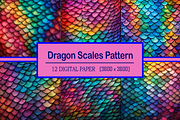 Dragon Scales Pattern, a Pattern Graphic by Printable Treasure (Thumbnail 1 of 6)