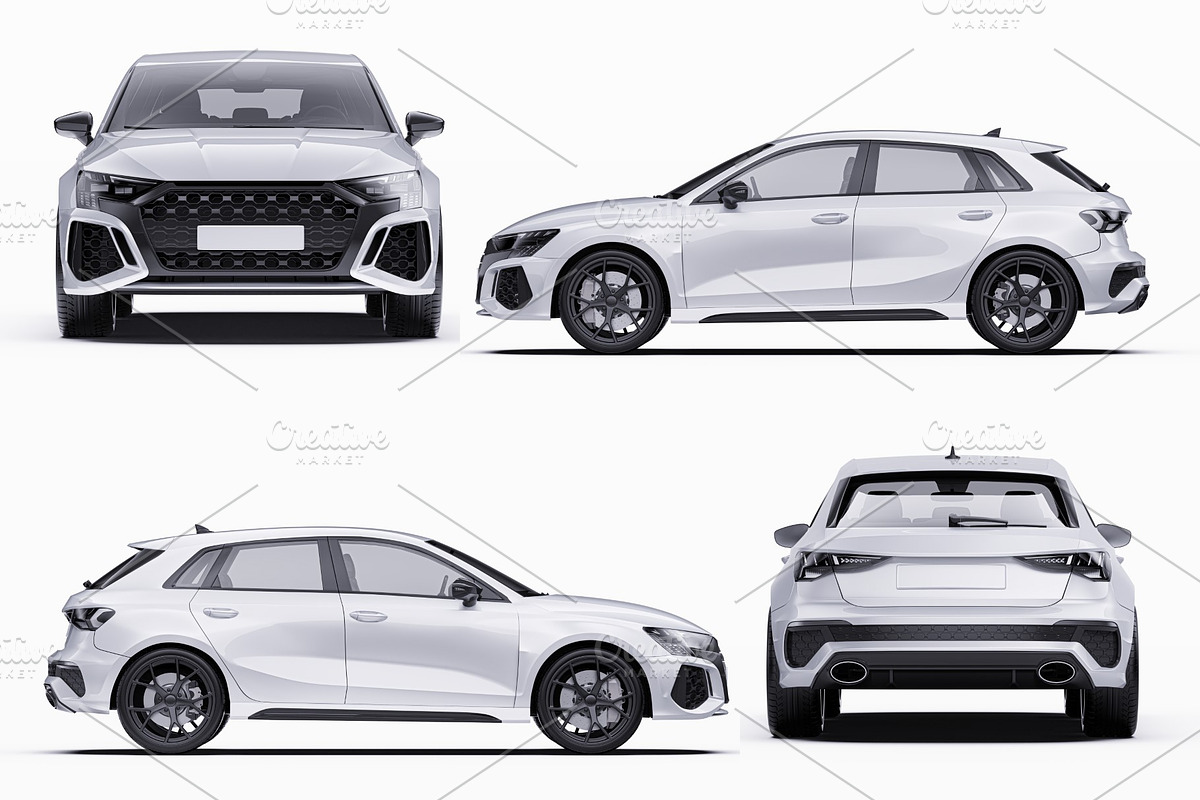 Performance Sportback Hatchback Set, an Advertising Mockup by Halal Graphic Studio (Photo 11 of 12)